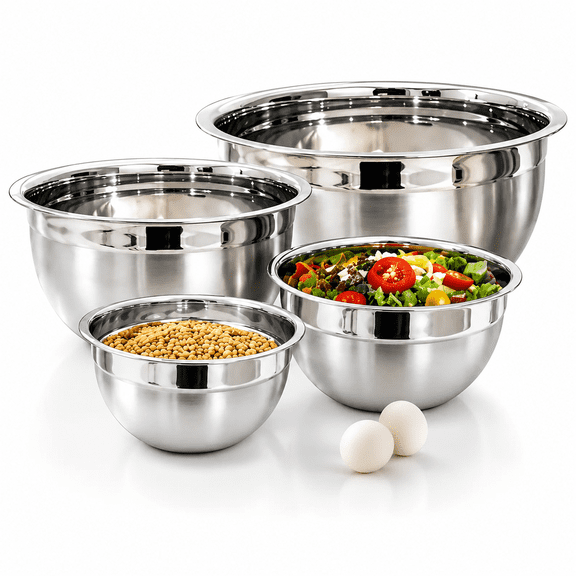 Starcrafts 92364 Stainless Steel Deep Bowl Set, 4 Piece