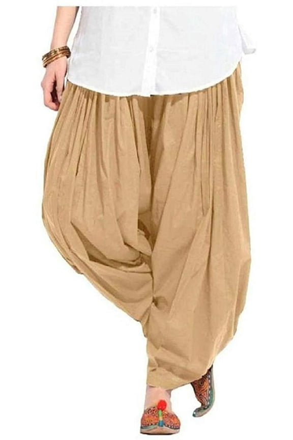 Beige Cotton Patiyala Salwar for women