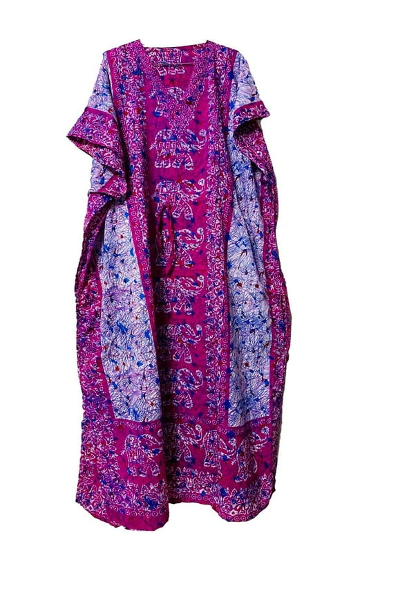 Pink-Long-Kaftan-dress-Hippy-Boho-Maxi-Plus-Size-Women-Caftan-Tunic-Dress-Night