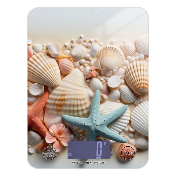 Starcus Shell Conch Food Scale Digital Kitchen Scale Waterproof Tempered Glass Tare Function 11 lb for Baking Cooking Meal Prep