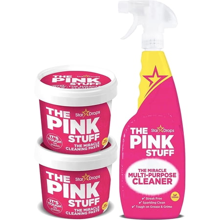 Stardrops - The Pink Stuff - The Miracle Cleaning Paste and Multi-Purpose Spray Bundle 2 Cleaning Paste, 1 Multi-Purpose Spray
