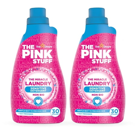 Stardrops - The Pink Stuff - The Miracle Laundry Sensitive Non Bio Liquid - 32Oz Pack Of 2