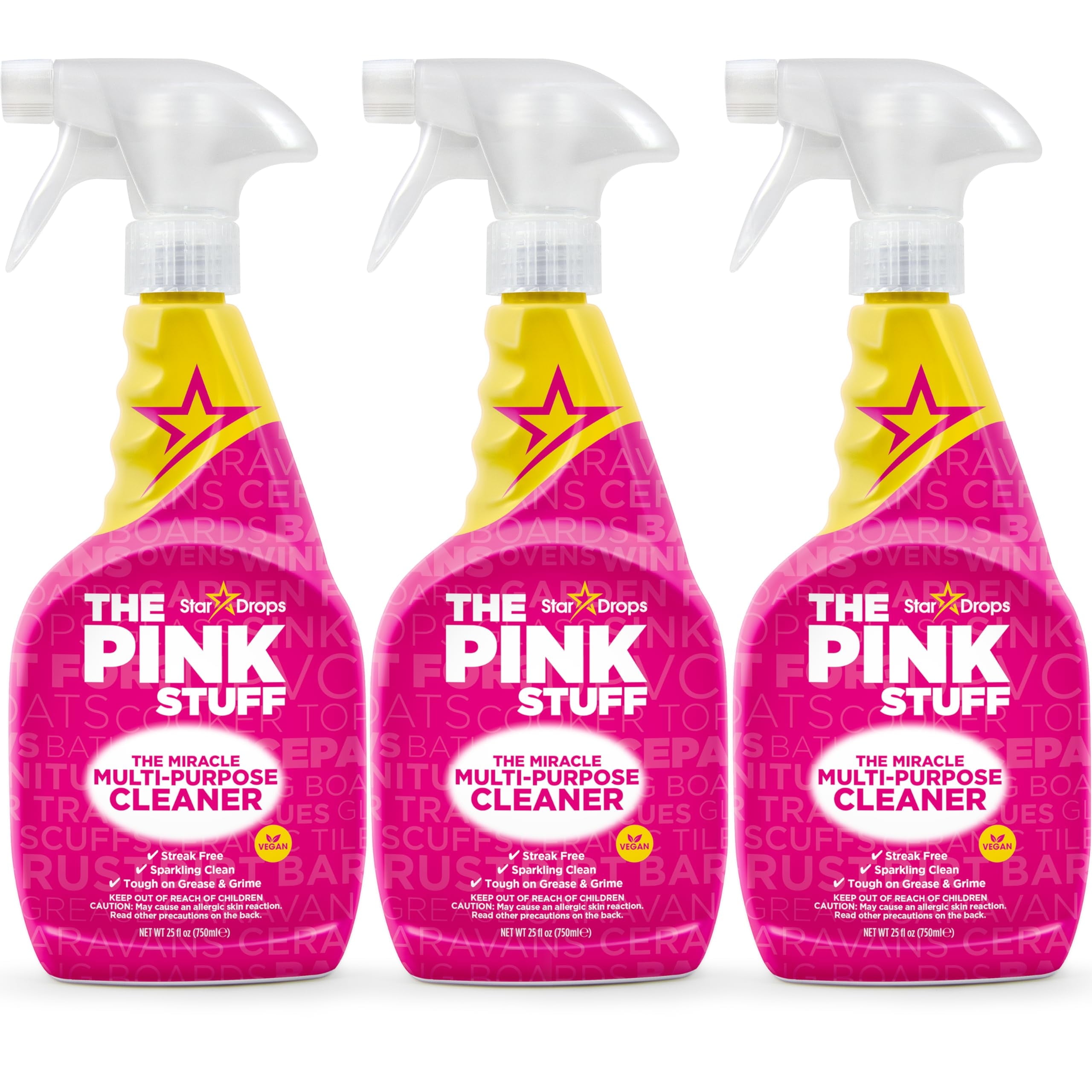 The Pink Stuff Miracle Multi-Purpose Cleaning Spray 750ml, 3-Pack