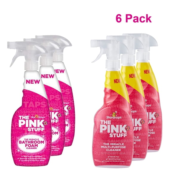 Stardrops - The Pink Stuff - The Multi-Purpose, And Bathroom 6-Pack Bundle (3 Multi-Purpose , 3 Bathroom )