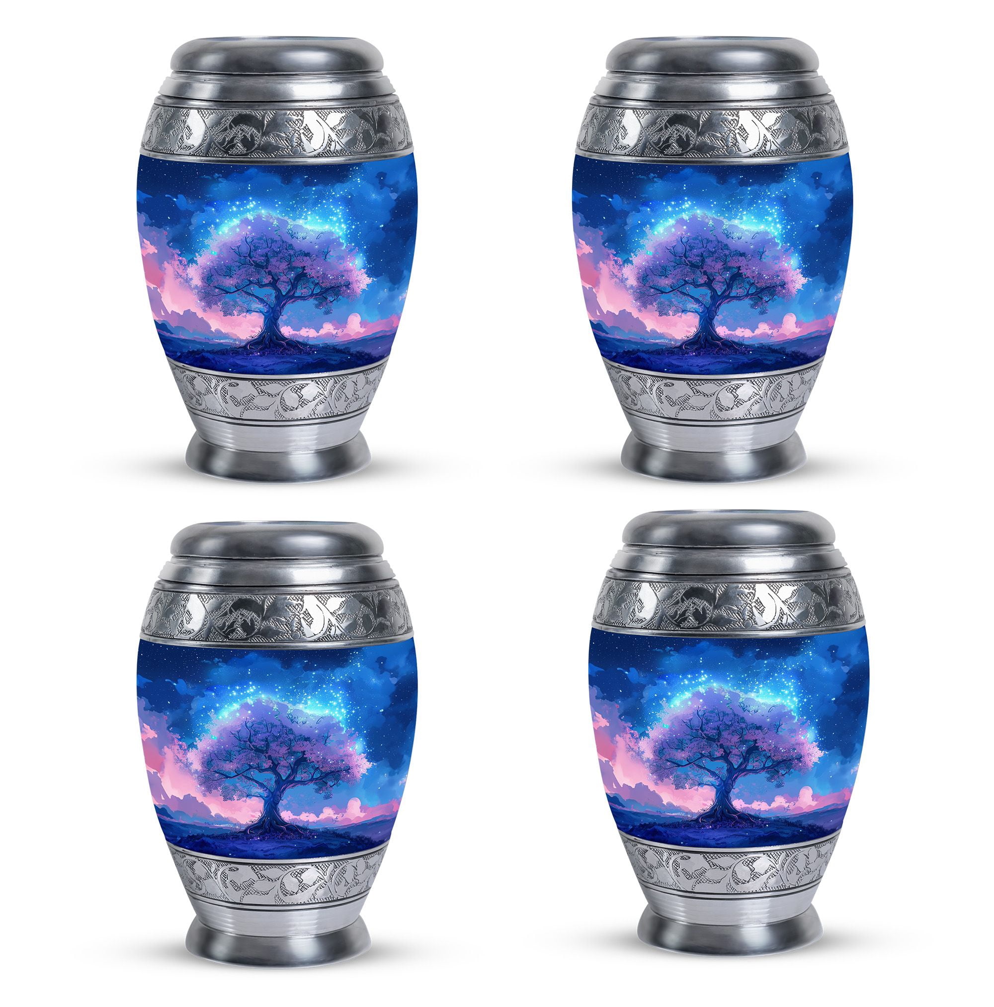 Stardust Blossom Urns For Ashes Adult Male - Funeral Urns For Women - Cremation Urns For Burial In Ground - Small Urns For Human Ashes Adult (Size-3inch,4pcs)