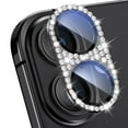 thumbnail image 1 of Stardust Diamond Tempered Glass Camera Lens Protector for iPhone 16 Plus - Black, 1 of 5