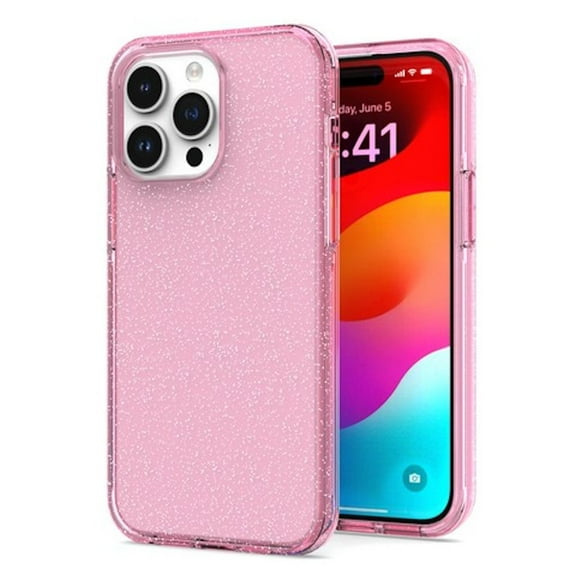 Stardust Glitter Hybrid Case for iPhone 15 Pro Max - Pink