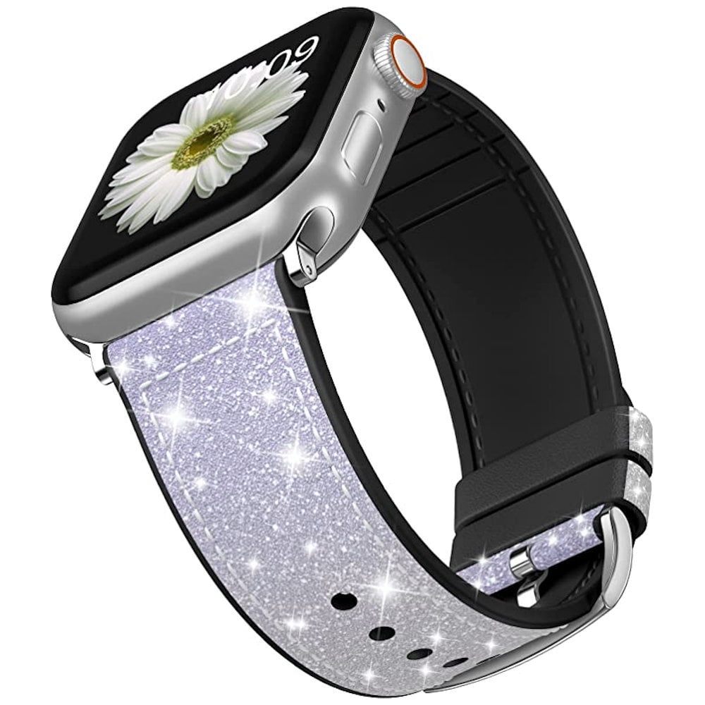 Silicone glitter apple watch band sale