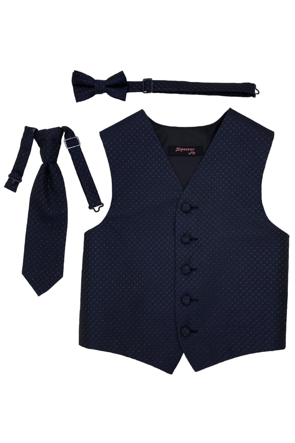 Stardust Navy Boys Satin Vest Spencer J - boys 7-8