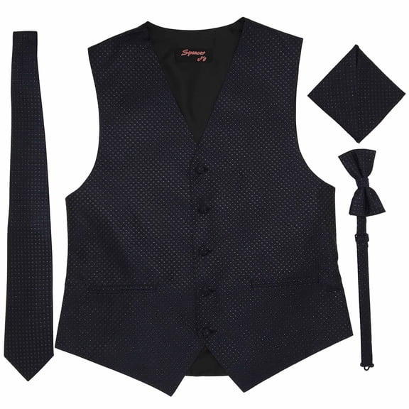 Stardust Navy Men's Satin Vest Spencer J's - XS