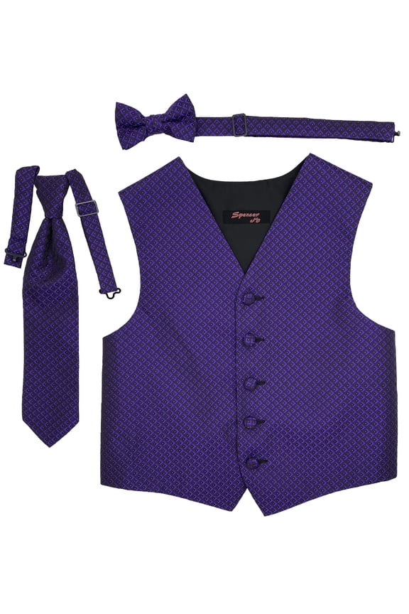 Stardust Purple Boys Satin Vest Spencer J - Boys 11-12
