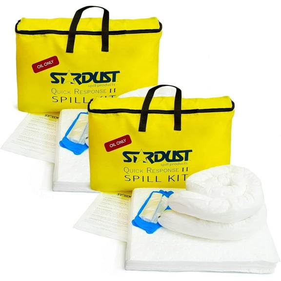 Stardust Quick Response Oil-Only Spill Kit, Portable Cleanup Solution, 2-Pack