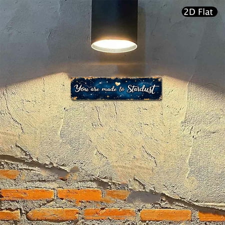 Stardust Quote Aluminum Wall Art, 4x16 Inch Celestial Constellation Design Metal Sign, Decorative Hanging Plaque for Bedroom Living Room Decor, 1pc