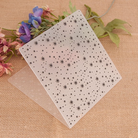 Stardust Scatter 3D Embossing Folder, Ouginx 5.9x5.9 inch 3D Textured Plate Templates for Card Making Scrapbooking Paper Craft Tool