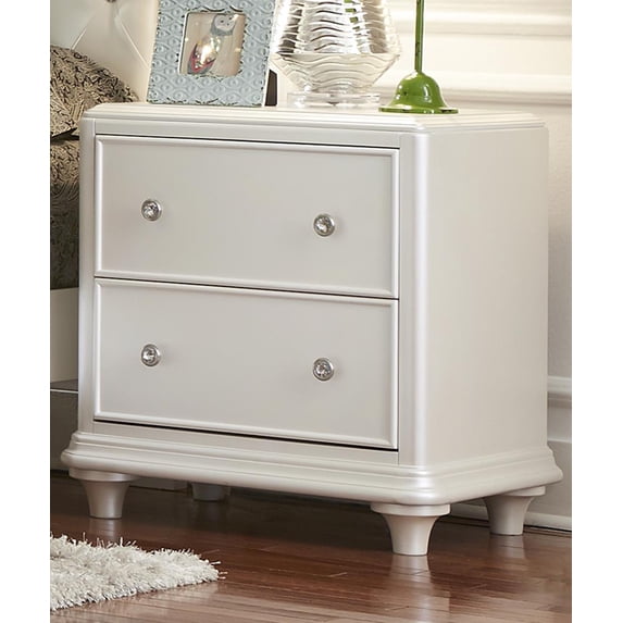Liberty Furniture Stardust 2 Drawer Nightstand in Iridescent White
