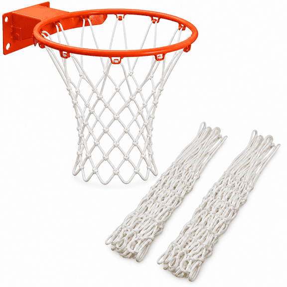 Starfa Lab 2 Pack Basketball Net Replacement – Heavy Duty 12-Loop Hoop Nets for Standard Outdoor & Indoor Court, Weatherproof Gym Equipment