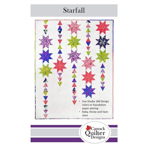 Starfall Quilt Pattern in 3 Sizes by Joanne Kerton of Canuck Quilter Designs