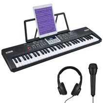 Starfavor 61 Key Kids Electric Keyboard Electronic Piano Small-Sized-Key for Child Beginner SEK-361(Black)