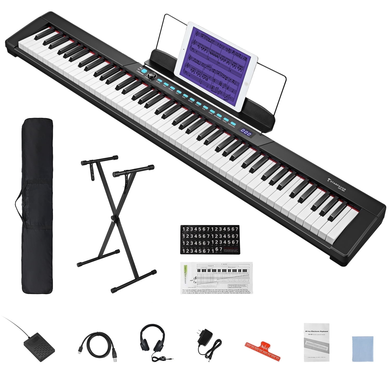 Starfavor 88 key keyboard piano for Beginners, Compact
