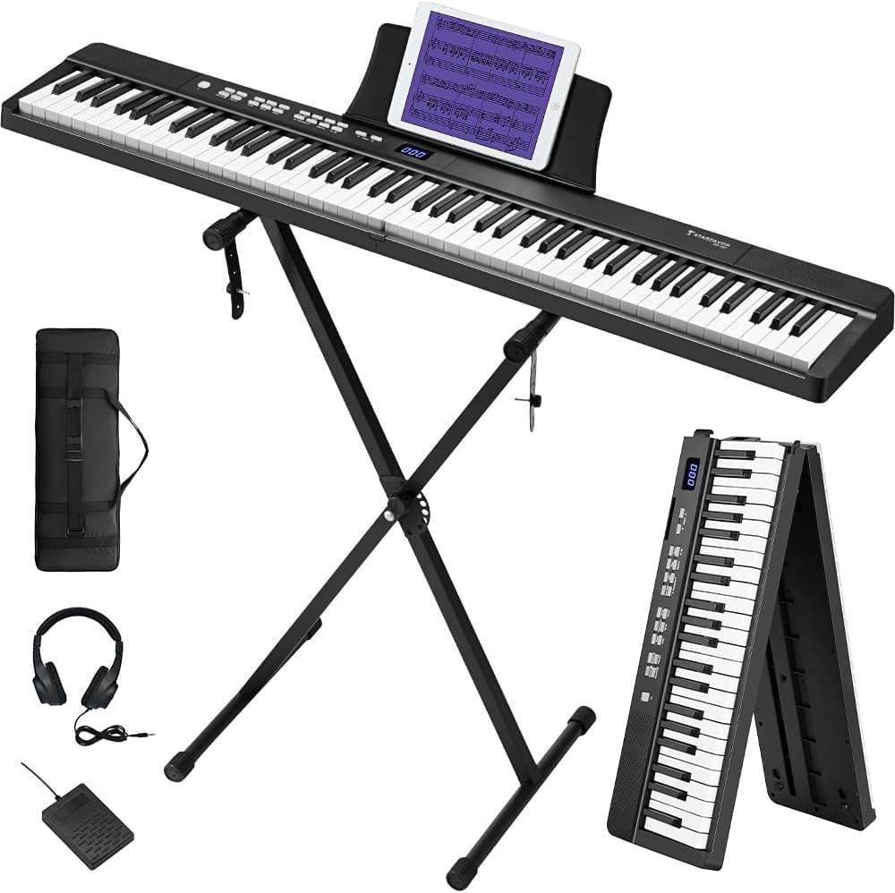 Starfavor Portable Keyboard Piano, Folding Piano Keyboard 88 Keys Full