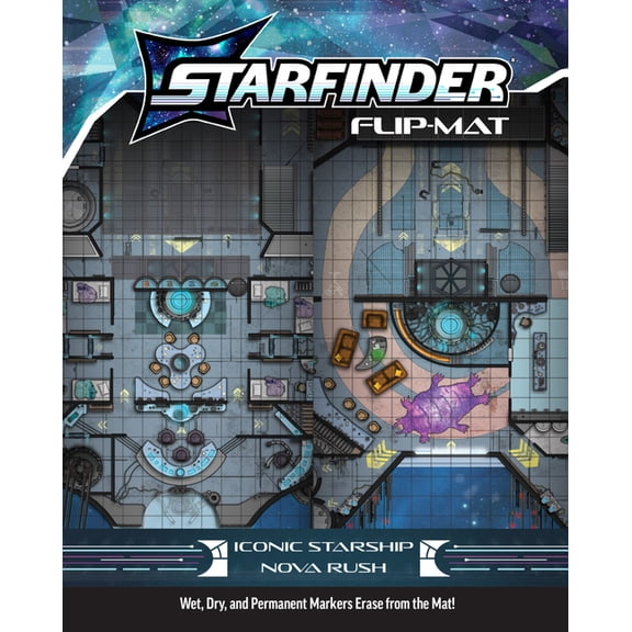 Starfinder Flip-Mats Starfinder Flip-Mat: Iconic Starship: Nova Rush, (Paperback)