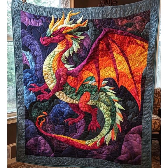 Starfire Dragon Quilted Blanket