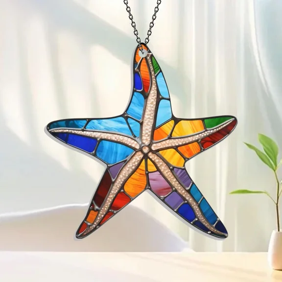 Starfish Acrylic Suncatcher Coastal Ocean Beach Decor Window Hanging