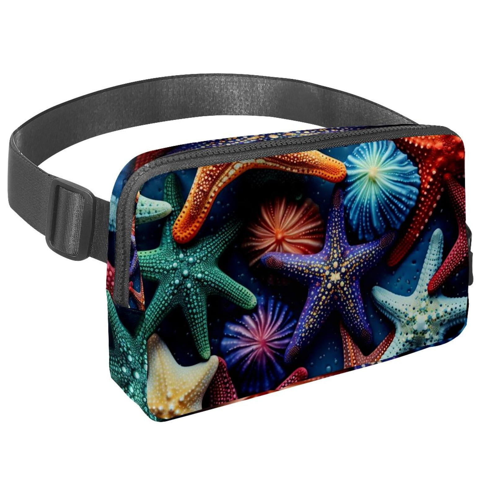 Starfish Adjustable Lightweight Waist Bag with Extension Strap - Unisex Crossbody Bag Running Belt