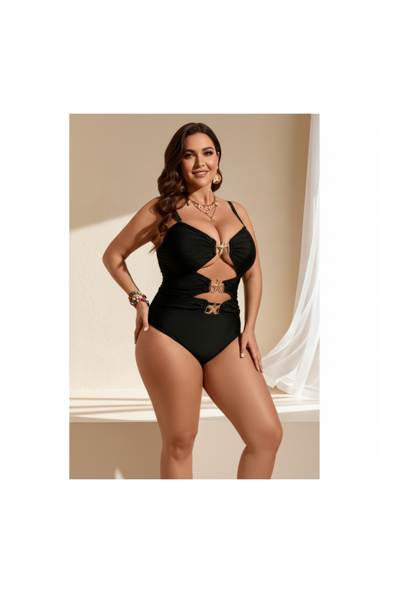 Starfish Bikini Cover Up, Pleated Triangle Swimsuit Pants, Women's Beach Vacation Swimwear, Hollow Out Metal Accessories, Sexy Summer Beach Outfit