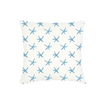 Starfish Blue Linen Pillow 20x20 20x20 / Down Alternative