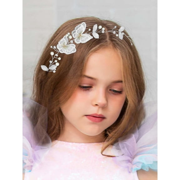 Starfish Bride Wedding Hair Vine Pearl Bridal Headpiece Beach Wedding Hair Accessories for Women and Girls(A Silver)