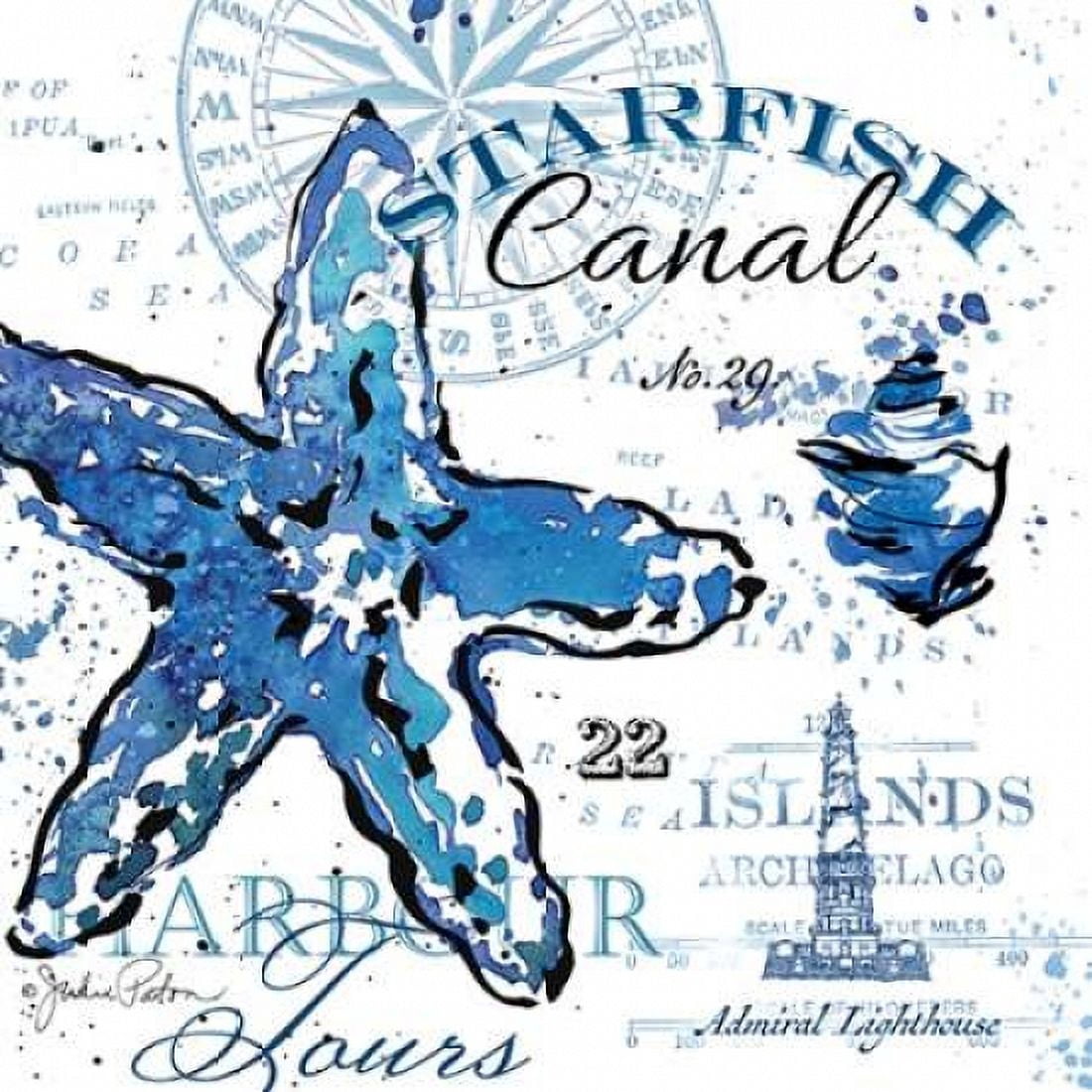 Starfish Canal Canvas Art - Julie Paton (24 x 24)