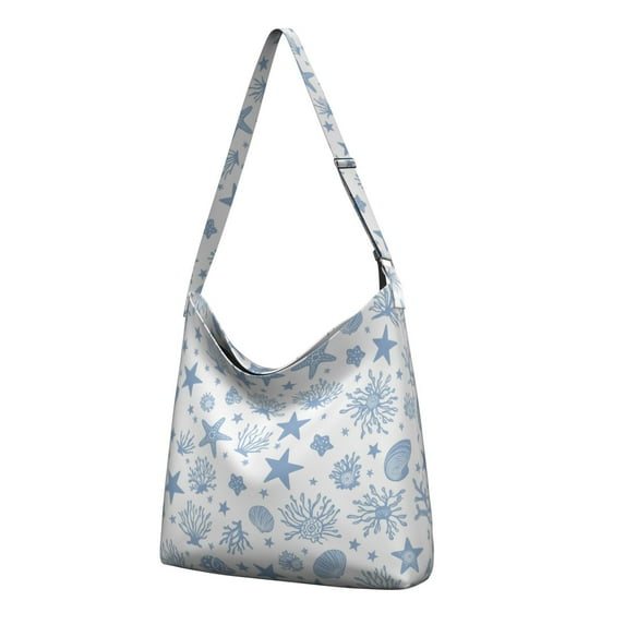 Starfish Canvas Shoulder Bag Cross Body Shoulder Purse Bag Tote Handbag for Women Men