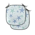 thumbnail image 1 of Starfish Chair Seating Cushion Set of 2, Nautical Sea Creature in Calm Tones Underwater Themed Art, Seat Pads for Office with Anti-slip Backing, 16"x16", Almond Green Azure Blue, by Ambesonne, 1 of 7