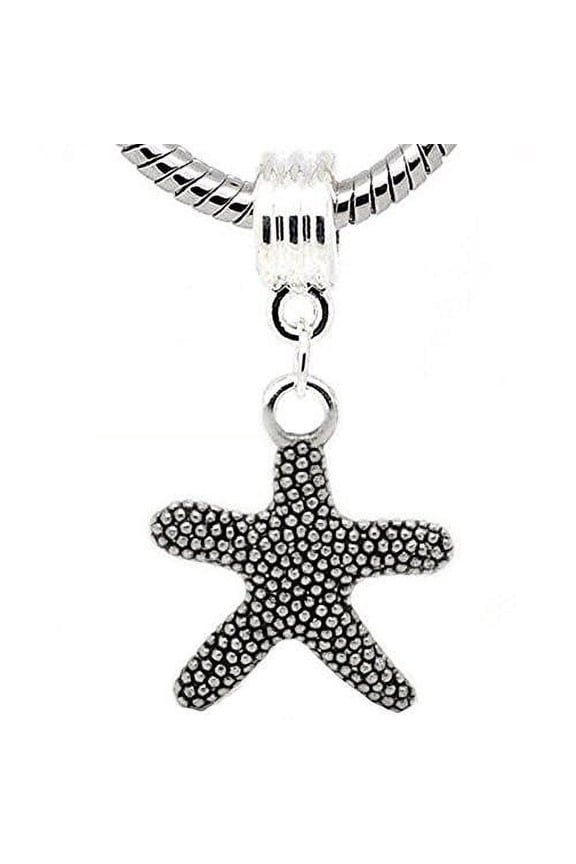 Starfish Charm Dangle European Bead Compatible for Most European Snake Chain Bracelet