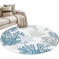 thumbnail image 1 of Starfish Coastal Large Area Rugs for Bedroom Living Room, Soft Non Slip Carpet Bedside Rug, Nautical Ocean Summer Beach Coral Round Floor Cover Kitchen Accent Rug 3' for Dining Room/Office, 1 of 9