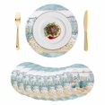 thumbnail image 1 of Starfish Coastal Round 13 Inch Placemats Set of 8, Summer Ocean Blue Coral Conch Seagrass HeatResistant Non Slip Place Mats for Dining Table, Wipeable Braided Kitchen Table Mats for Housewarming, 1 of 9