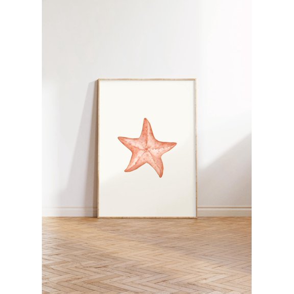 Starfish Coastal Summer Poster, Unframed Paper Poster 8x10in