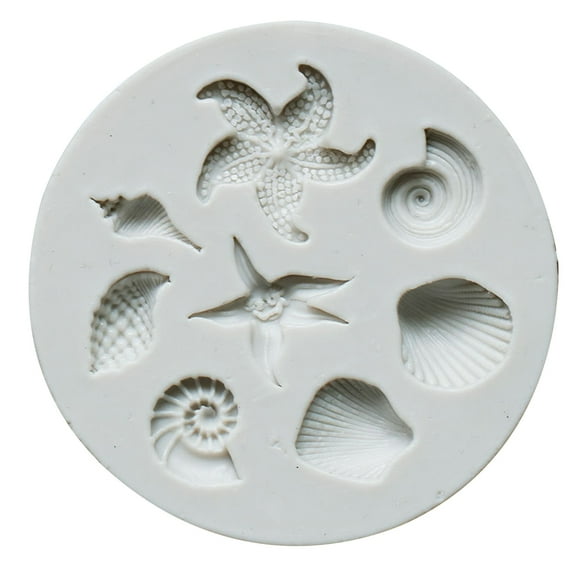 Starfish Conch Seashell Shape Mold for Baking Fondant Chocolate Candy 8 Cavities
