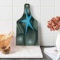 thumbnail image 1 of Starfish Cutting Board, Blue Starfish Among the Sea Pebble Stones Ocean Underwater Wildlife Print, Tempered Glass Cutting and Serving Board, Wine Bottle Shape, Grey Blue White, by Ambesonne, 1 of 1