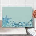 thumbnail image 1 of Starfish Cutting Board, Hand Drawn Seastar Silhouettes in Blue Tones with Border Framework Ocean Animals, Decorative Tempered Glass Cutting and Serving Board, Large Size, Multicolor, by Ambesonne, 1 of 5