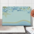 thumbnail image 1 of Starfish Cutting Board, Wavy Stripes in the Ocean Inspired Design Starfishes Sky Aquatic Sea Life Theme, Decorative Tempered Glass Cutting and Serving Board, Large Size, Multicolor, by Ambesonne, 1 of 5