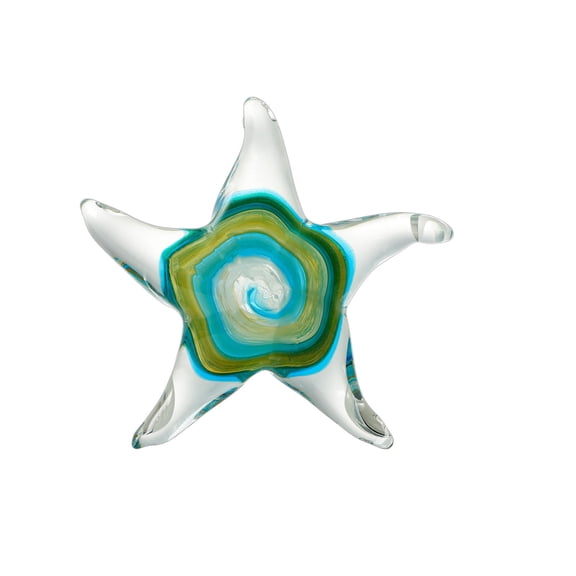 Starfish Decor Crystal Ornament,Glass Starfish Gifts Starfish Decor Hand Small Figurines Home-Decor CollectibleGreen