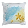 thumbnail image 1 of Starfish Decor Throw Pillow Cushion Cover, Artistic Beach Sand Small Rocks Aquatic Life Animals Exotic Vacation Theme, Decorative Square Accent Pillow Case, 24 X 24 Inches, Multicolor, by Ambesonne, 1 of 2