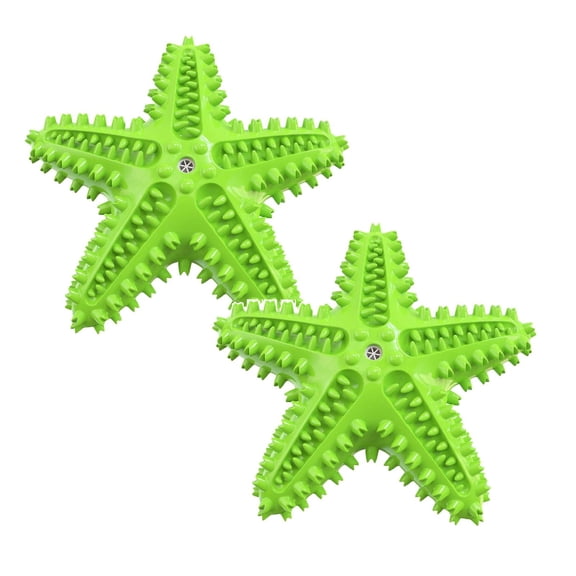 Starfish Dog Chew Toy - Squeaky Teeth Cleaning Toy for Small/Medium Dogs - Natural Toothbrush Design with Floating Water Toy Feature for Pool & Beach Play
