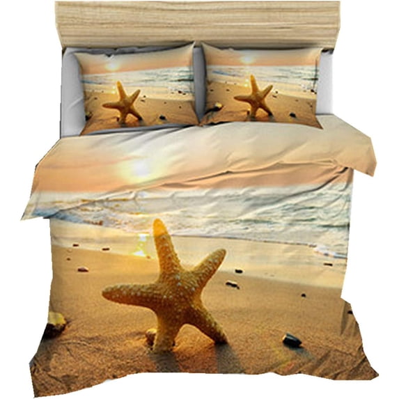 Starfish Duvet Cover Set,Bedding Set for Kids and Adult, Home Decor, Full Size