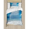 thumbnail image 1 of Starfish Duvet Cover Set Twin Size, Rainbow over the Sea Clouds and Clear Sky Foamy Ocean Waves on the Sandy Beach, Decorative 2 Piece Bedding Set with 1 Pillow Sham, Multicolor, by Ambesonne, 1 of 3