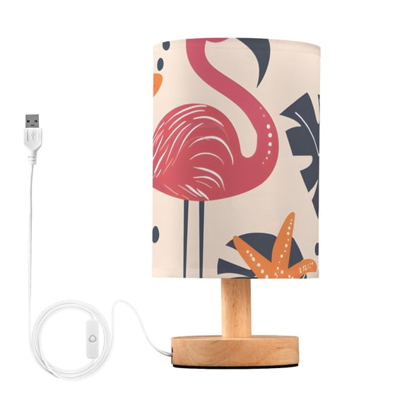 Starfish Flamingos Leaves Table Lamp with USB Port LED Warm Light Lamp Night Light Home Decor
