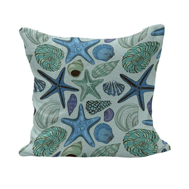 Starfish Fluffy Throw Pillow Cushion Cover, Aquarium Inspired Composition Tropical Seashells and Scallops Cockles and Clams, Rectangle Accent Pillow Case, 36" x 16", Multicolor, by Ambesonne