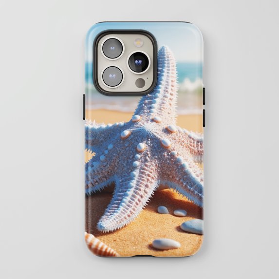 Starfish For All iPhone Series Protective Phone Case Beach Theme Blue Sand